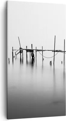 Produktbild von Bild auf Leinwand - Leinwandbild - Meer Brücke Wasser - 45x80cm - Wand Bild - Wanddeko - Wandbilder - Leinwanddruck - Bilder - Kunstdruck - Wanddekoration - Leinwand bilder - Wandkunst - PA45x80-3727