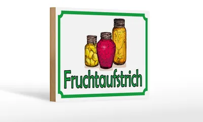 Produktbild von Holzschild Hinweis 18x12cm Fruchtaufstrich Verkauf