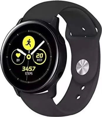 Produktbild von Silikon-Gummiarmband für Samsung Galaxy Watch Active 2 20 mm - Schwarz