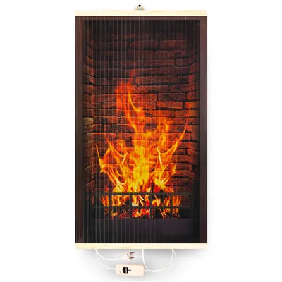 Produktbild von Infrarotheizung Thermostat Bildheizung Heizpaneel Infrarot Heizkörper 430W Elektro Heizung mit Motiv Kamin