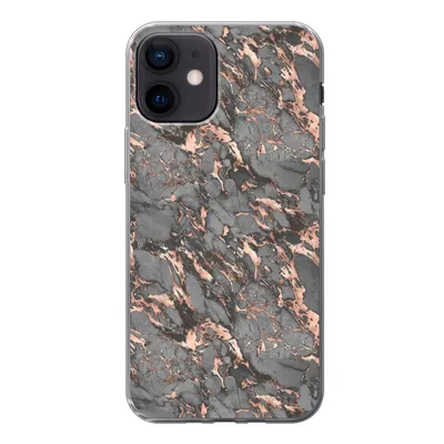 Produktbild von MuchoWow® Handyhülle Schutzhülle Hülle für iPhone 12 Marmor - Rose - Grau - Muster Silikon Softcase Handy Hülle - Schutzhülle