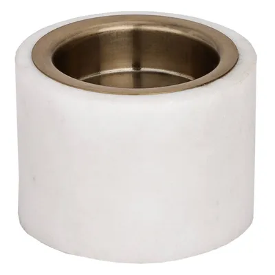 Zdjęcie produktu dla Świecznik ROUYIN marmur biały, złoty H:4.5cm Ø6cm