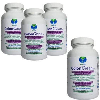 Produktbild von Colon CleanOut DARM AKTIV 720 (4x180) Kapseln 14 BITTERKRÄUTER & BITTERSTOFFE für DARMROUTINE & gutes BAUCHGEFÜHL Natur pur OHNE Zusatzstoffe
