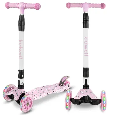 Produktbild von COIL Kinderroller, Dreiradscooter, Tretroller, Dreirad-Balance-Roller, Cityroller, VENTO, ABEC-7-Lager, 3-stufige Lenkradverstellung, LED-Räder, Panda