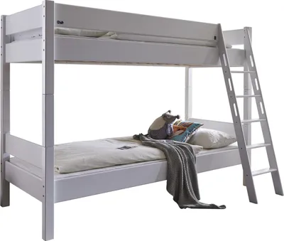 Produktbild von Etagenbett Steffan Buche massiv Weiß lackiert