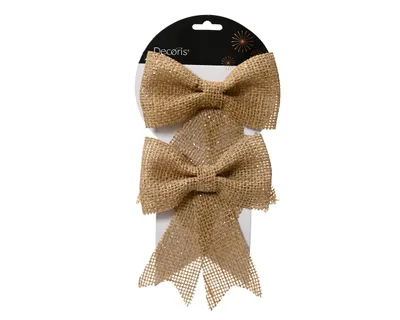 Produktbild von Schleifen Jute Optik 17cm 2er Set Braun