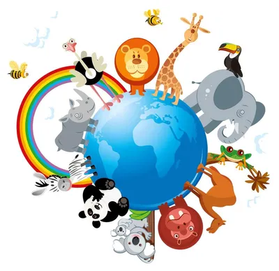 Immagine prodotto di Adesivi murali – Animali di tutto il mondo – Adesivi autoadesivi – 105 x 70 cm