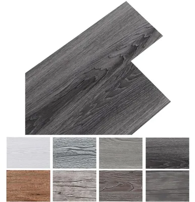Obrázok produktu pre Samolepiaci vinylový podlahový obklad, tmavošedý, 5 m², 36 dlaždíc, 91,5 x 15,2 cm, hrúbka 2 mm