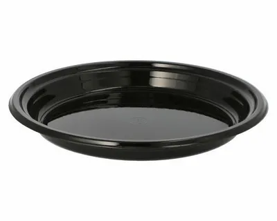 Produktbild von 12x Mehrweg Menüteller rund Ø 22 cm H 2,6 cm Mikrowellentauglich schwarz
