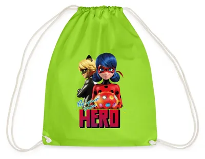 Produktbild von Spreadshirt Miraculous Be Your Own Hero Turnbeutel, One size, Neongrün