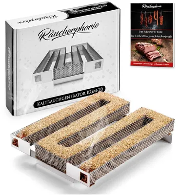 Produktbild von Kaltrauchgenerator Rauchspirale Räucherschale - Edelstahl - Für Räucherofen und Grill - Ca. 12 bis 16 Stunden Rauch