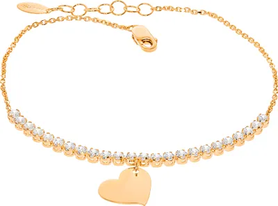 Produktbild von 585er Rotgold Damen Armband mit Zirkonia Herz Anhänger