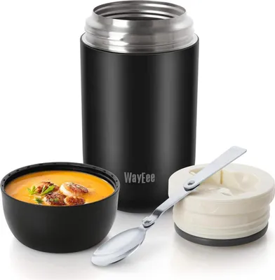 Image de Récipient isotherme 710ml en acier inoxydable avec cuillère pour aliments Récipient de maintien au chaud