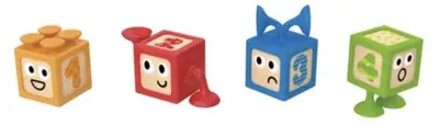 Produktbild von Hape Konstruktionsspielzeug 4 Holzgefäße mit Saugnäpfen