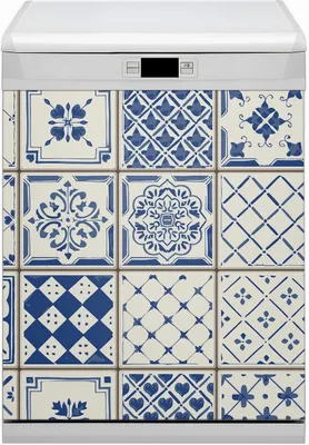Produktbild von Magnet Folie für Geschirrspüler Magnete  Geschirrspüle Magnet für Spülmaschine 60x70 cm Dekor - Fliesenblau