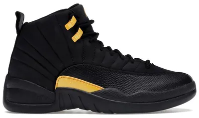 Image de Jordan 12 Retro, couleur noire et jaune (Taxi) - Taille européenne 46