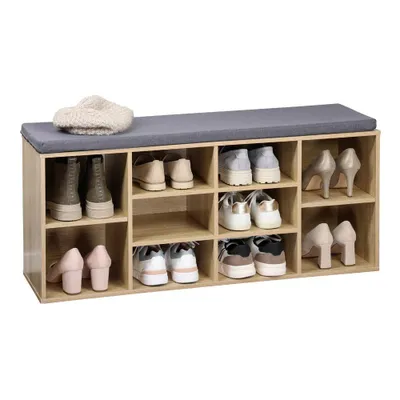 Produktbild von MOON HOME Schuhschrank mit Sitzkissen - Stardust Oak, ausHolz Faserplatte (MDF) mit Eichenoptik, Ordnung & Aufbewahrung für Schuhe