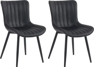 Produktbild von 2er Set Stühle HLO-CP10 Kunstleder schwarz
