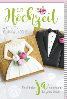 Produktbild von Hochzeit - Glückwunschkarte im Format 11,5 x 17 cm mit Umschlag