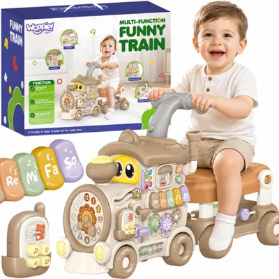 Produktbild von WOOPIE Interaktiver Zug – Rutschauto, Schiebewagen, 3-in-1-Lernspielzeug mit Musik und Licht