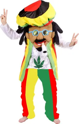 Hippie Kostüm Jamaika Rastaman Bob für Herren bunt Onesize Fasching Karneval Mottoparty Reggae Kiffer
