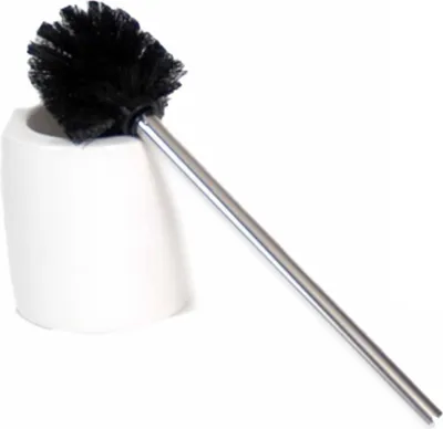 Produktbild von Gerimport Toilettenburste - mit Halter - schwarz und weis - aus Edelstahl und Keramik
