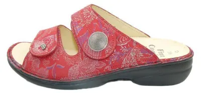 Productafbeelding van Finn Comfort Sansibar, Pomodore, dames, slippers, uitneembaar voetbed, leer, NIEUW - Dameschoenen, slippers / teenslippers, rood