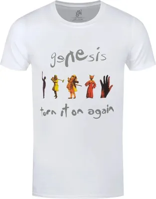 Obrázek produktu pro Genesis - "Turn It On Again" T-Shirt für Herren/Damen Uni RO2487 (M) (Weiß)