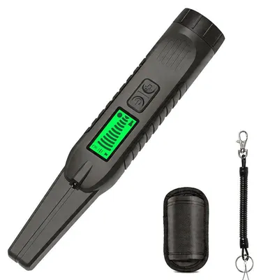 Produktbild von Metallsuchgerät Handheld 360° Detektor 6cm Tiefe LED Taschenlampe Vibrationsalarm Schatzsuche Camping Strand tragbar