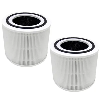 Produktbild von HEPA-Filter 2 Stück, kompatibel mit Levoit Core 300 / 300S / 300-RF, H13 Aktivkohle, für Allergiker und Rauchschutz, weiß