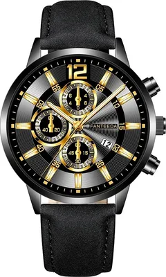 Produktbild von Elegante Oscar Uhr für Herren - Schwarz / Golden KP10678