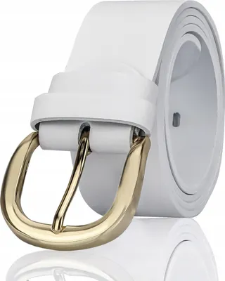 Produktbild von Gracio Damen Ledergürtel Weiß Breite 3,8cm mit Nickelschnalle