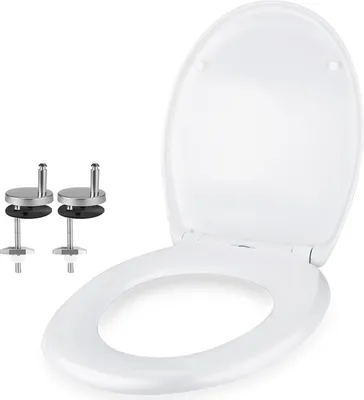 Obrázok produktu pre Oválny poklop WC biely Odnímateľné WC sedadlo s funkciou rýchleho zatvárania Soft-Close