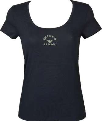 Produktbild von Damen T-Shirt EMPORIO ARMANI Kurzarm T-Shirt Stretch Baumwolle Artikel 163377 4R223, XL - IT V / CN 170/100Y / BR EG / MX EG, Cotone 95%,Elasthan 5%