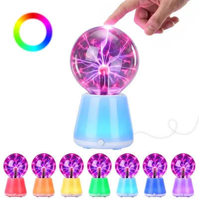 Plasmaball-Nachtlicht 7,6 cm, 7 Farben, USB, berührungsempfindlich
