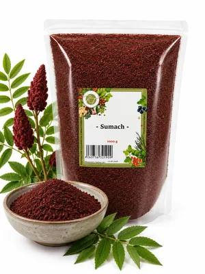Produktbild von K T 1000 g / 1 Kg Sumach Gewürz Sumak Pulver Essigbaumfrucht gemahlen - 1A Qualität