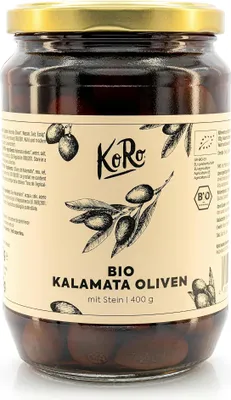 Produktbild von KoRo I Schwarze Kalamata Oliven | 400 g