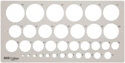 Produktbild von Aristo College Schulkreisschablone Format 35 x 13 cm, Kreise 1-35 mm