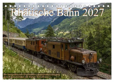 Zdjęcie produktu dla Koleje Retyckie 2027 (kalendarz biurkowy 2027, format DIN A5, układ poziomy), kalendarz miesięczny CALVENDO