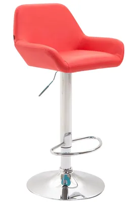 Produktbild von CLP Barhocker Braga Kunstleder drehbar und höhenverstellbar rot Gestell Farbe chrom