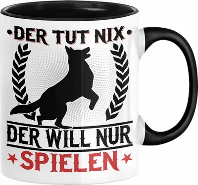 Produktbild von Hund Tasse Geschenk Kaffee-Becher Hunde-Besitzer Geschenkidee (Schwarz)