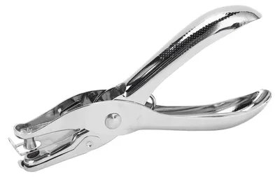 Produktbild von 1-Loch-Stanzer, 8 Blatt Kapazität, 6 mm Durchmesser, einzelner Locher aus Metall mit schmalem Griff
