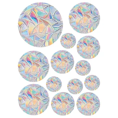 Produktbild von Prisma Fensteraufkleber im 39er-Set, Regenbogenfolie zum Vogelschutz, geeignet für Fenster und Glastüren