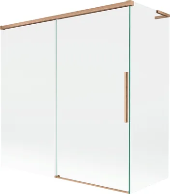 Produktbild von Mexen Rox L Badewannenfaltwand 2-flügelig verschiebbar 160 + 80 x 150 cm, transparent, gebürstetes Kupfer - 8C9L-160-080-65-00