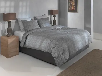 Produktbild von Zo! Home Flanell Bettwäsche 135x200 Flanella di Lino Dark Grey uni Melange grau