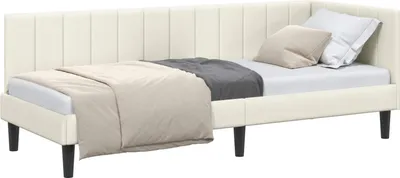Obrázek produktu pro vidaXL Rohový rám postele s čelem krémový 80 cm x 200 cm sametový