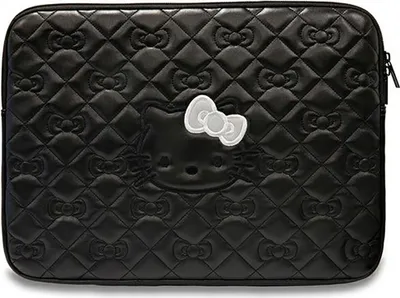 Zdjęcie produktu dla Hello Kitty Sleeve Hkcszpekhbpk 14 Czarny/Black Zippoliuretan Quilted Bows