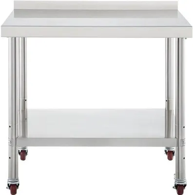 Obrázek produktu pro Kuchyňský pracovní stůl z nerezové oceli - mobilní pracovní stůl - 76,2 x 61 cm