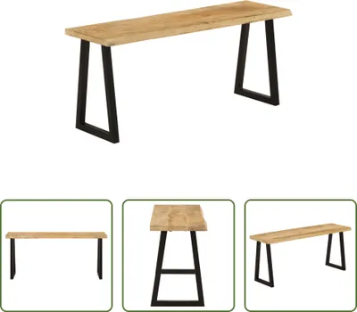 Produktbild von The Living Store Bank Baumkante 105 cm Massivholz Mango