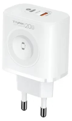 Image de T-Phox 3In1 Chargeur Secteur Pour Apple Watch Charge Rapide 20W Gan